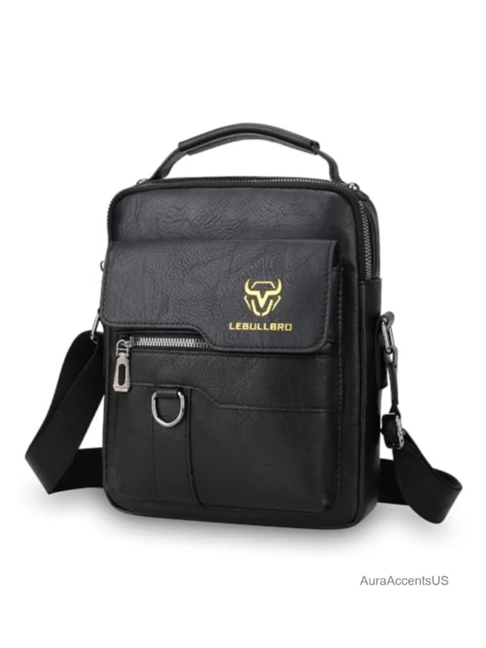 Men's PU Leather Messenger Bag Crossbody Sling Business Shoulder Bag